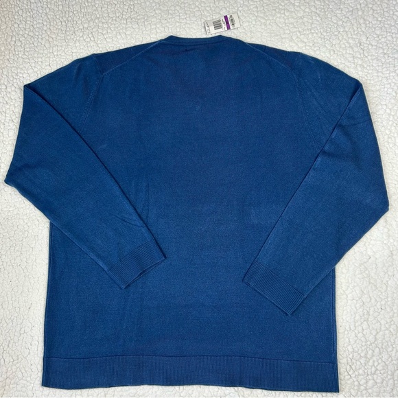 VIA EUROPA V-Neck Sweater Men's Size XXL Blue Long Sleeve Acrylic Sweater NWT - Picture 3 of 4
